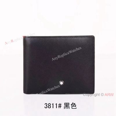 Black Leather Short Wallet 6cc Mont Blanc Wallet for Sale